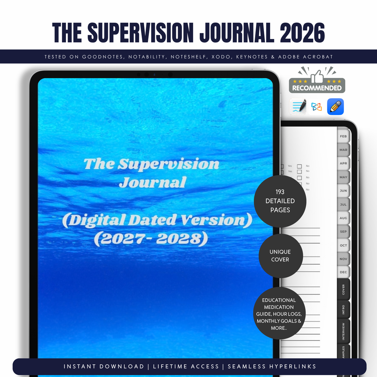 The Digital Supervision Journal | Dated 12-Month Counseling Journal ( 2027-2028)
